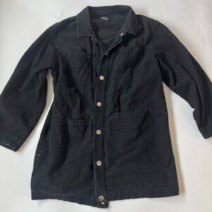 BAIT Black Corduroy Snap-Front Workwear Jacket - Size Small